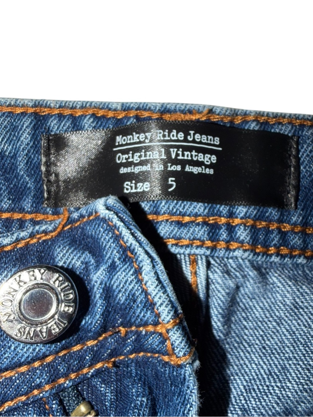 Monkey Ride ~ Jeans ~ Relaxed ~ Mid-Blue Denim ~ Carpenter-Style ~ Wide Legged - Picture 2 of 10